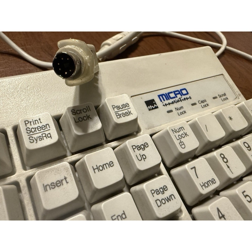 Vintage Micro Innovations KB‑2961 PS/2 Keyboard w/ 6‑Pin Adapter — Tested Works - Picture 3 of 5